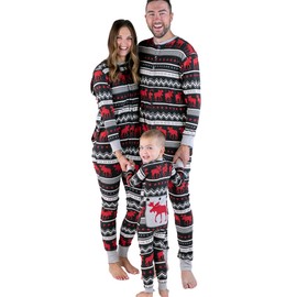 Lazy One Flapjacks, Matching Christmas Pajamas for The Dog, Baby & Kids, Teens, and Adults (Cabin Moose, 4T)
