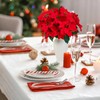 Dimetey Christmas Artificial Poinsettia Flowers,4Pcs,Each 7 Heads,30cm Long