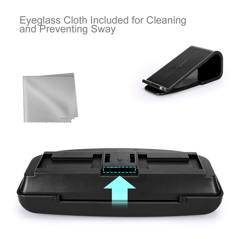 MOSISO Car Visor Sunglasses Case, Universal Automotive ABS Eyeglasses Holder