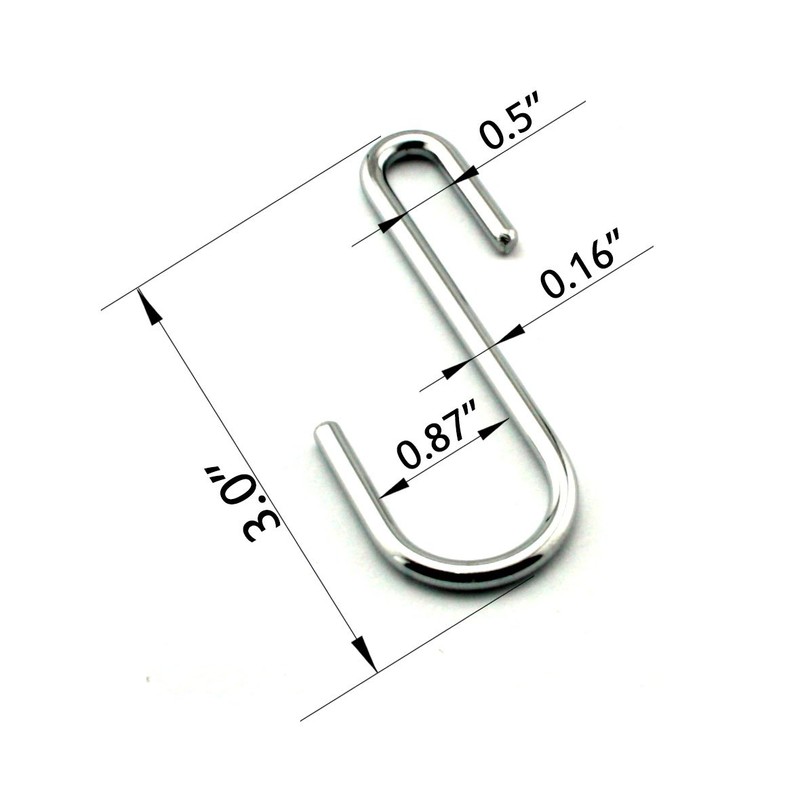 RuiLing Chrome Finish Steel S hook Cookware Universal Pot Rack