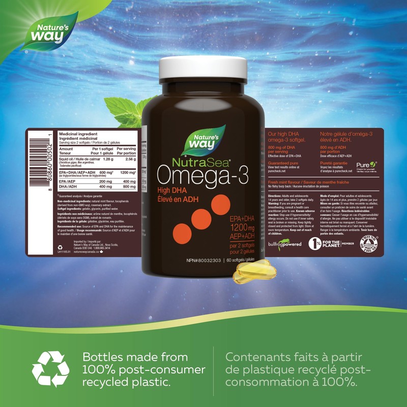 NutraSea NutraSea Dha 2X Concentrated Fresh Mint Health Supplement 60