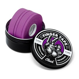 Clask Finger Tape Kit Heavy Duty 4 Rolls (54 Meters) and 2 Widths | Sports Finger Tape, 100% Breathable and Easy to Cut Cotton | Ideal for Climbing, Crossfit and Handball (Violet)