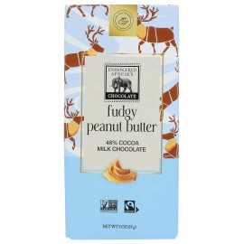 Endangered Species  Fudgy Peanut Butter And Milk Chocolate Bar 48 Percent Cocoa