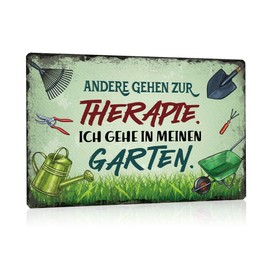 ZDFDC Set of 5 Metal Signs Garden 20 x 30 cm – Vintage Garden Signs with Sayings Funny – Garden Rules – Herzlich Welcome – Weatherproof Metal Sign Decorative Gift for Gardeners Garden Gate