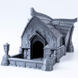 3D Vikings Fishing Village Tavern, Scale 28/32 mm, Unpainted, Perfect for Role Play, Dungeons & Dragons, Warhammer and Other Miniature Games