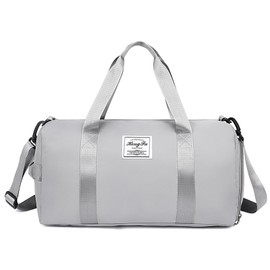 Travel Bag with Shoe Compartment & Wet Compartment Swimming Bag Lightweight Training Bag Gym Bag Travel Duffel Bags Overnight Bag Lightweight Waterproof Sports Bag Travel Bag for Air Travel, gray,