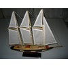 Atlantic Hand Made Wooden Model Sailing Ship 14" White Sail