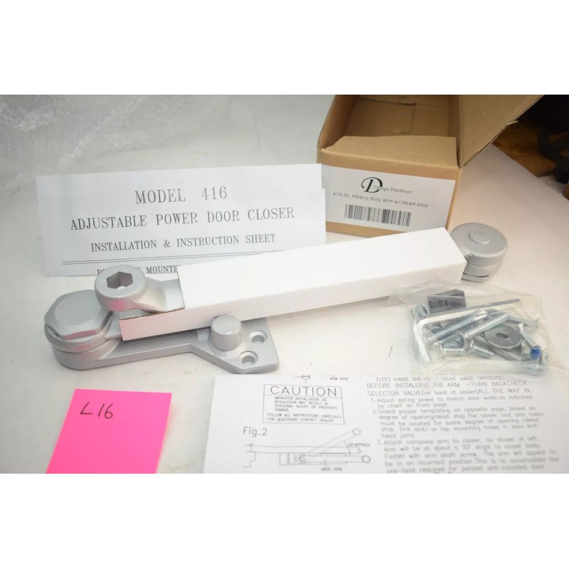 Design Hardware 416 AL Heavy Duty Arm with Dead Stop