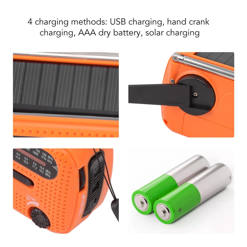 Hand Crank Radio AM FM SW1 SW2 Solar Emergency Weather