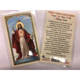 Holy Prayer Cards for Prayer for Those in The Military Service Set of 2