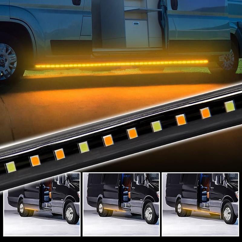 2Pcs 15 Feet Running Board Lights Sequential Amber Side Marker