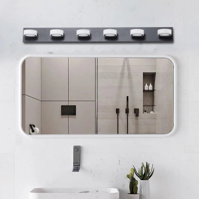 52" Modern 7 Light LED Vanity Light Fixture,Chrome Finish with