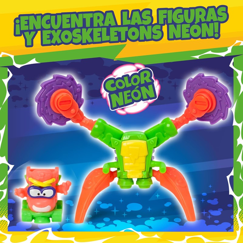 Superthings Neon Power Series, Includes 1 Silver Captain and 2