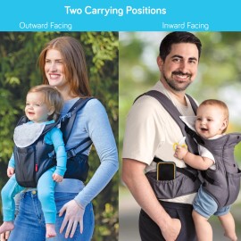 Nuby Deluxe Grey Baby Carrier Newborn to Toddler Ergonomic Comfort Mesh Design