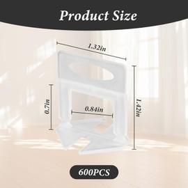 CZAYEFNH Tile Levelling System, 600 Pieces Levelling System, Tile Wedges, Tile Levelling System, 1 mm with 1 mm Base for Laying Wall and Floor Tiles, Reusable