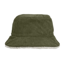 noTrash2003 Wendbarer Damen und Herren Bucket Hat Fischerhut Fisherhat Anglerhut Bob mit Einer Cordseite und Einer Sherpaseite in 2 Farben und 2 Grössen (Army-Beige Grösse S/M)