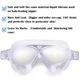 Swimming goggles adults, anti-fog without leakage, clear sight, UV protection, 180° wide vision, easy to adjust, professional super comfortable swimming goggles for men and women.
