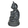 Ancient Meditating Cat on Lotus Levitating Buddha Figurine Zen Statue
