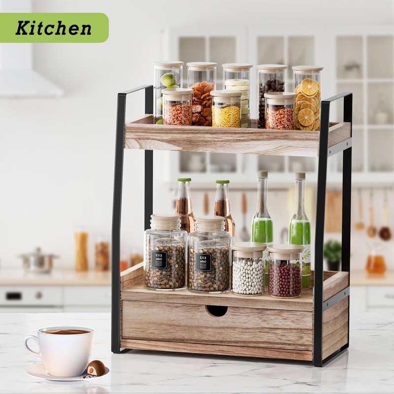 Boulphia 2-Tier Bathroom Organizer Countertop, Bathroom Sink Organizer Countertop, Vanity,