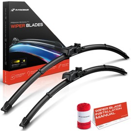A-Premium Pack of 2 Windshield Wiper Blades with Wear Indicator & Towel - Compatible with Volvo XC60, S60, XC70, S80, C70, V60, C30, S40, S40, S80, V50, V70-26" and 20", TLP Connector