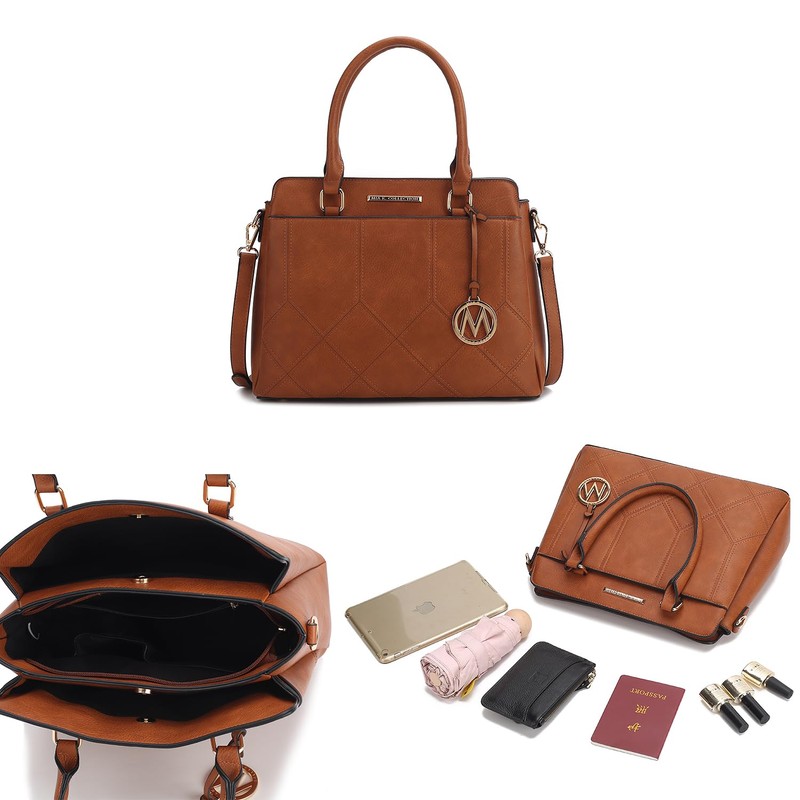 MKF Collection Tote Bag for Women, Vegan Leather Top-Handle Satchel