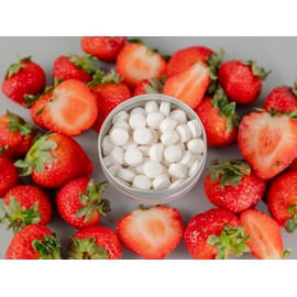 J&L Naturals Toothpaste Tablets | 62-Pack Travel-Friendly Toothpaste | Fluoride + Plastic Free, Vegan, Cruelty Free, Sustainable | Woman-Owned Small Business (Strawberry, 62 Count (Pack of 2))