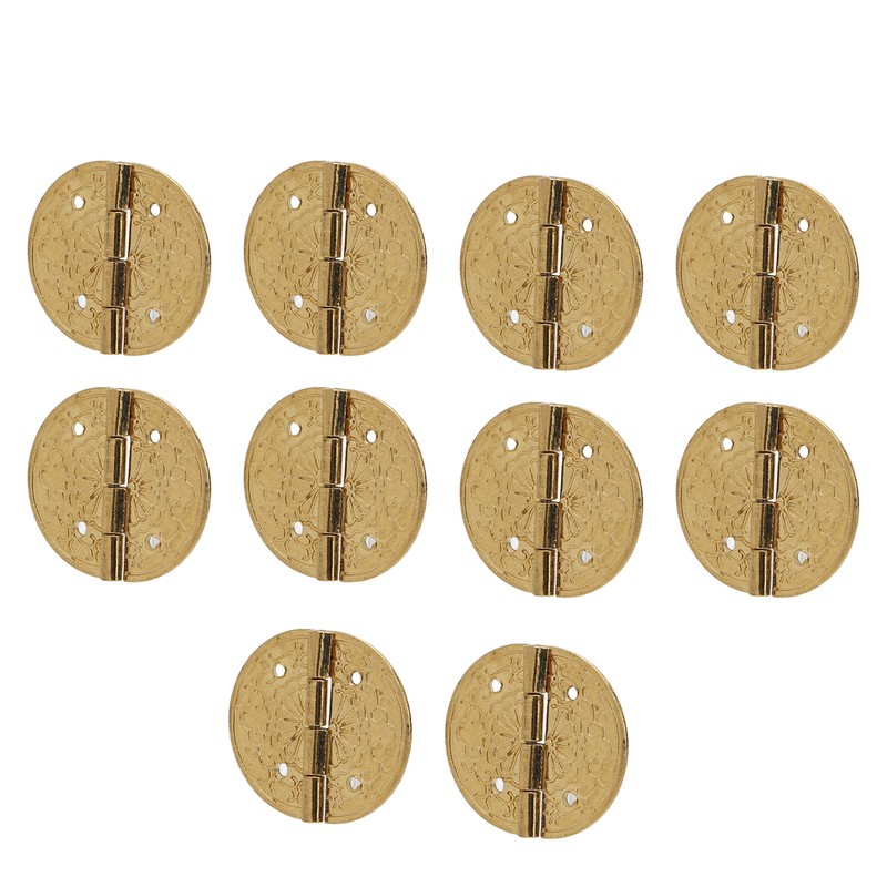 10pcs Mini Antique Hinges Round Exquisite Retro Design Corrosion Resistance