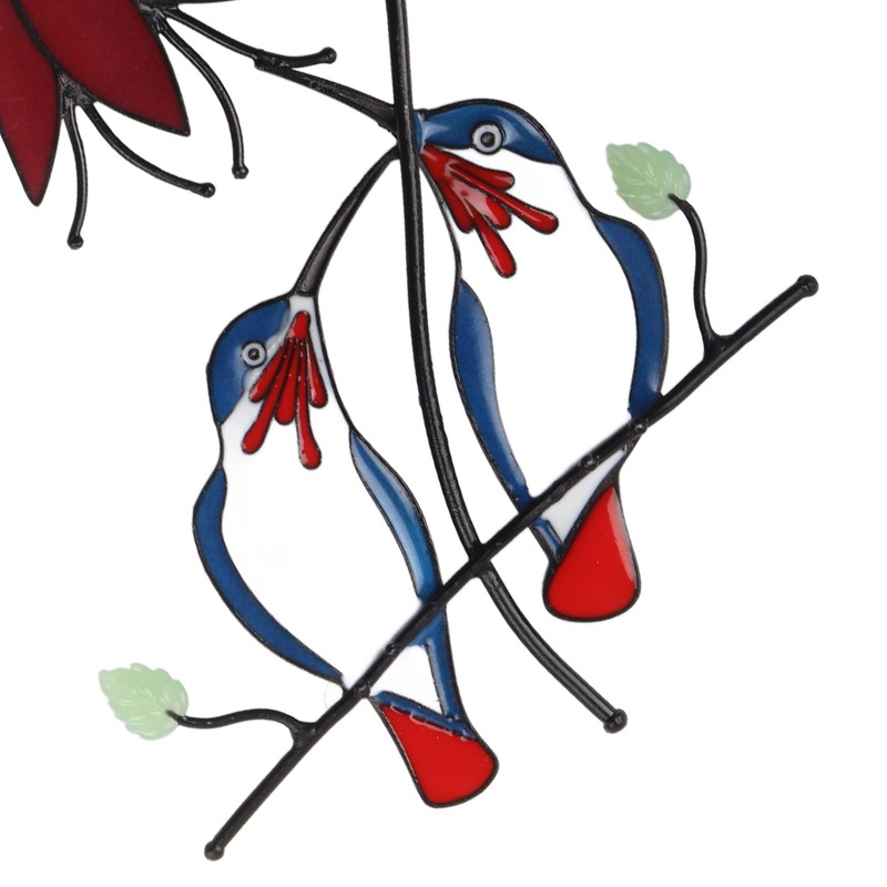 Stained Glass Hummingbird Decoration Metal Window Hanging Ornaments with Hook