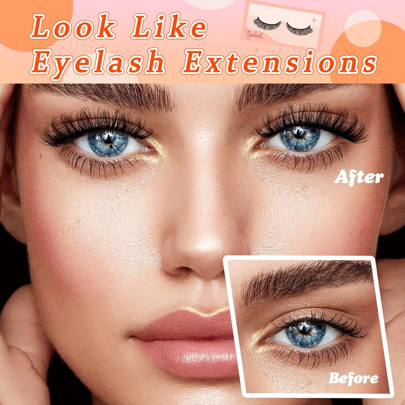 7 Pairs of 3D False Eyelashes, Cat Eye, Fluffy Volume,