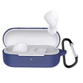 TOORQR Kompatibel mit Sony WF-C510 Hülle Kopfhörer Case,Schützende Flüssig Silikon Hülle für WF-C510 Silikon Cover,Front-LED Sichtbar, Kratzfest,Leicht zu Reinigen (Mitternachtsblau)