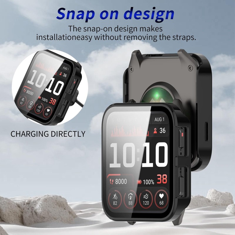 Kimiyaki 2 Pack for Garmin Venu X1 Screen Protector Case