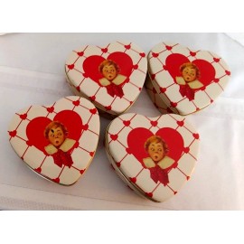 Department 56 Choir Boy Heart Shaped Tin 4 3/4" / Valentine's Day