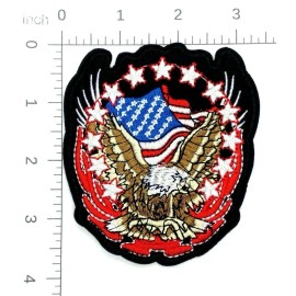 Unbranded Eagle American Flag Embroidered Iron On Applique Patch 112
