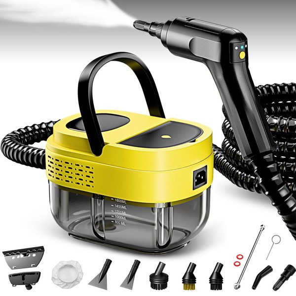 Steam Cleaner,15s Heat-Up,1.6L Tank,3-Level Adjustable Handle,2500W Steamer for Cleaning,Portable Steamer