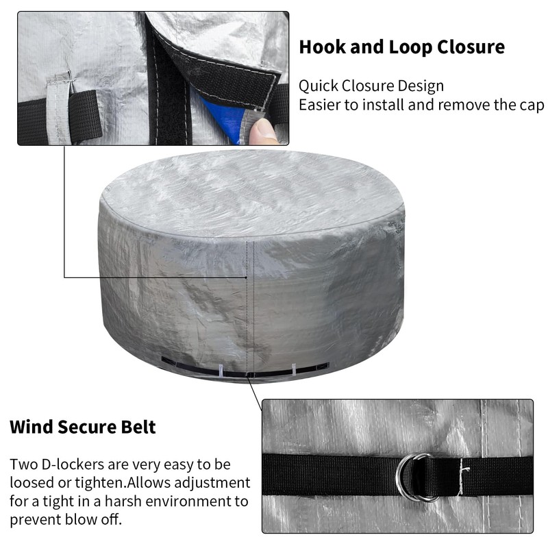 UCEDER Round Hot Tub Cover 170G Polyethylene Spa Cover Waterproof