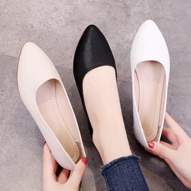 Women's 2cm Comfortable Flat Shoes Women's Flats Daily Shoes VJ-153-Black/235