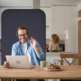 DECOLAB Standing Room Divider, Movable Space Partition Separator for Office, School, Living Room, Public Space, Webcam Backdrop, Scratch Resistance, 29”x65”, Cobalt