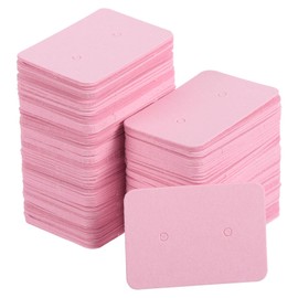 PATIKIL Earring Display Cards, 500 Pack Paper Earring Holder Blank Tags Rectangle Cardboard for Hanging Earrings Ear Studs Style 2, Rose Red