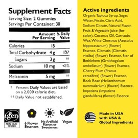 Bach RESCUE PLUS - Gomitas de melatonina para dormir, sabor natural de fresa, ayuda para dormir, suplemento dietético, vegano, sin gluten, sin sabores