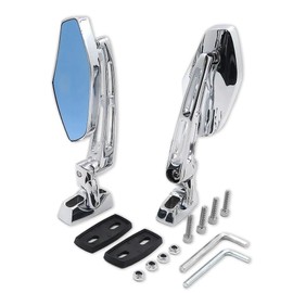 HTTMT- Chrome Adjustable Diamond Base Mirrors Rearview Compatible with Suzuk Hayabusa GSX1300R 99-12