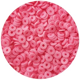 2000pcs Pink Clay Beads for Bracelets Making Heishi Polymer Flat Disc Spacer 6mm Clay Bead for Jewelry Earring DIY Crafts