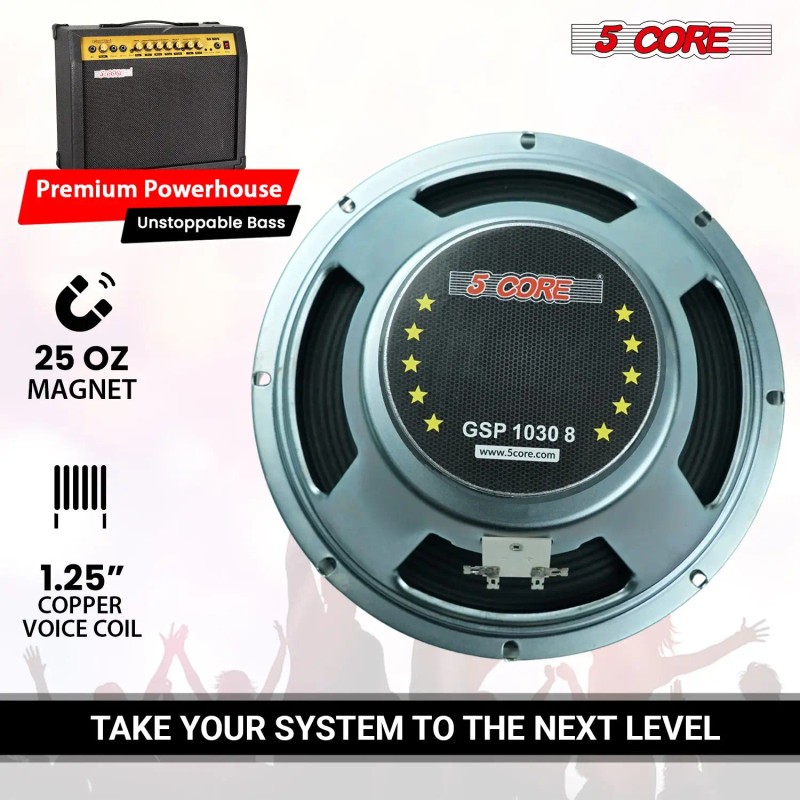 10\" Guitar Speaker 60W 8Ohm/16Ohm 25Oz Magnet 1.25\" VC Amplifier