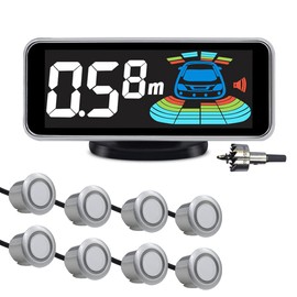 Kit de 4 sensores de aparcamiento para coche, vehículo, sistema de radar de marcha atrás, detección de distancia, pantalla LCD, advertencia de sonido 