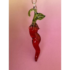Unbranded Chili Pepper Chile Hand Blown Glass Mexican Art Work, Rear-view Mirror Car
