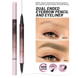 2 Pack Curved Eyebrow Pen, 2 in 1 Dual Ended Microblading Eyebrow Pencils for Women, Waterproof and Last All Day 4 Tip Brow Pencil with Precise Tip for Natural and Hair Like Brows (Truffle)