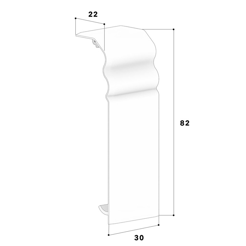 Cablecoach Connector for ‘Berliner Profil’ skirting board made of PVC