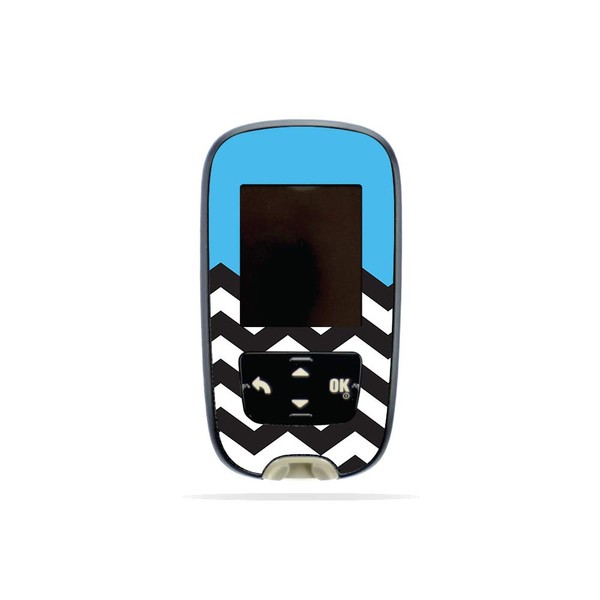 MightySkins Skin Compatible with Accu-Chek Guide - Baby Blue Chevron