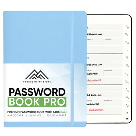 Best Password Book with Alphabetical Tabs | Small Password Book, Organizer & Notebook | Password Keeper to Keep Website Logins & Passwords Safe | Black | Small 4x5.5 | Productivity Store