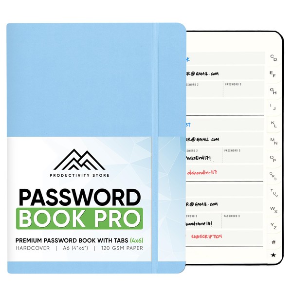 Best Password Book with Alphabetical Tabs | Small Password Book,
