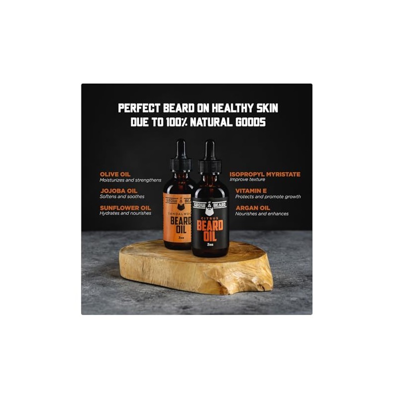 Grow Alpha Beard Lsamo Barba Bigote Kit Cuidado Aceite